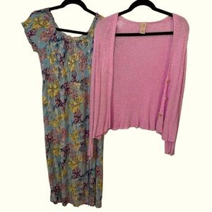 Soft Surroundings Dress Woman’s Size M Short Sleeve Maxi Dress With Swea…